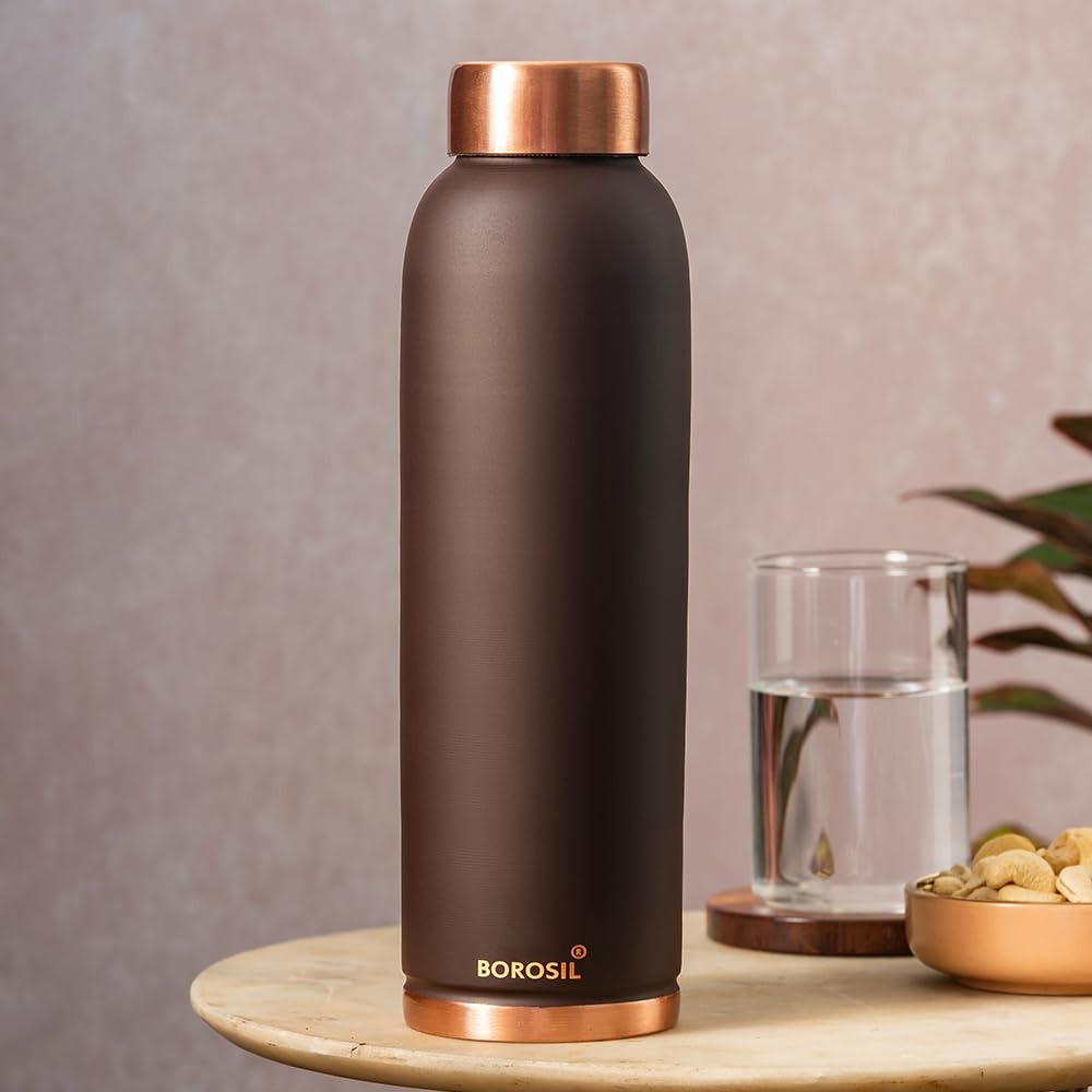 BOROSIL Colour Copper bottle 1 Litre, Brown 100% Pure Copper